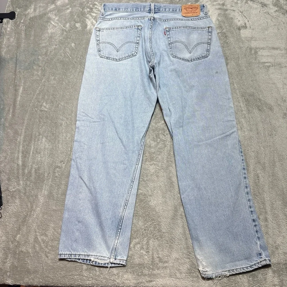 Levi's 550 Relaxed Fit Jeans Mens 36x30 Blue Denim Cotton Y2K 2000's Heel Drag